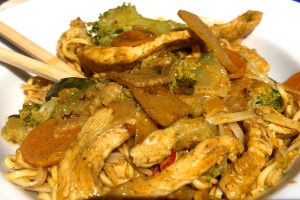 wok pollo con verduras